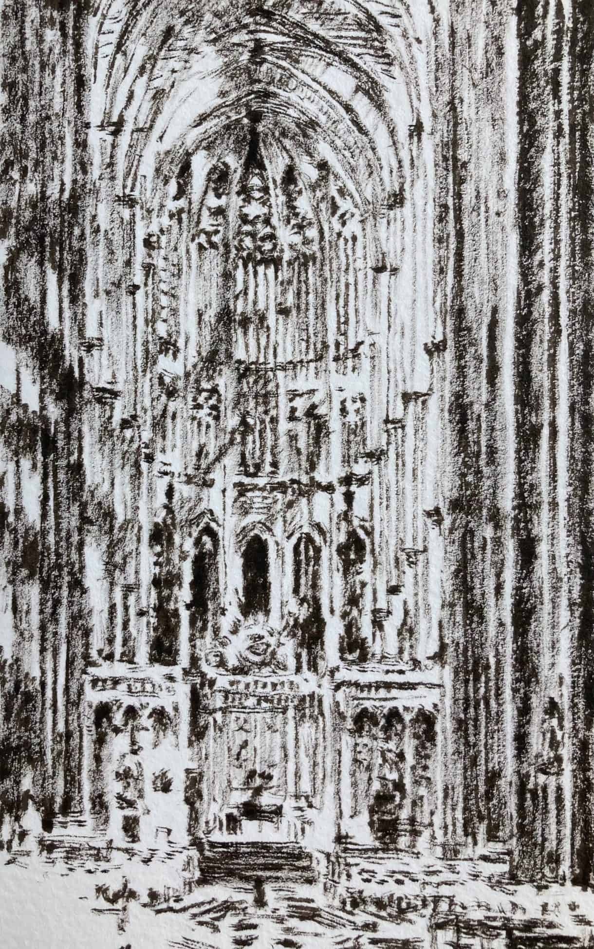 croquis cathédrale d'Amiens