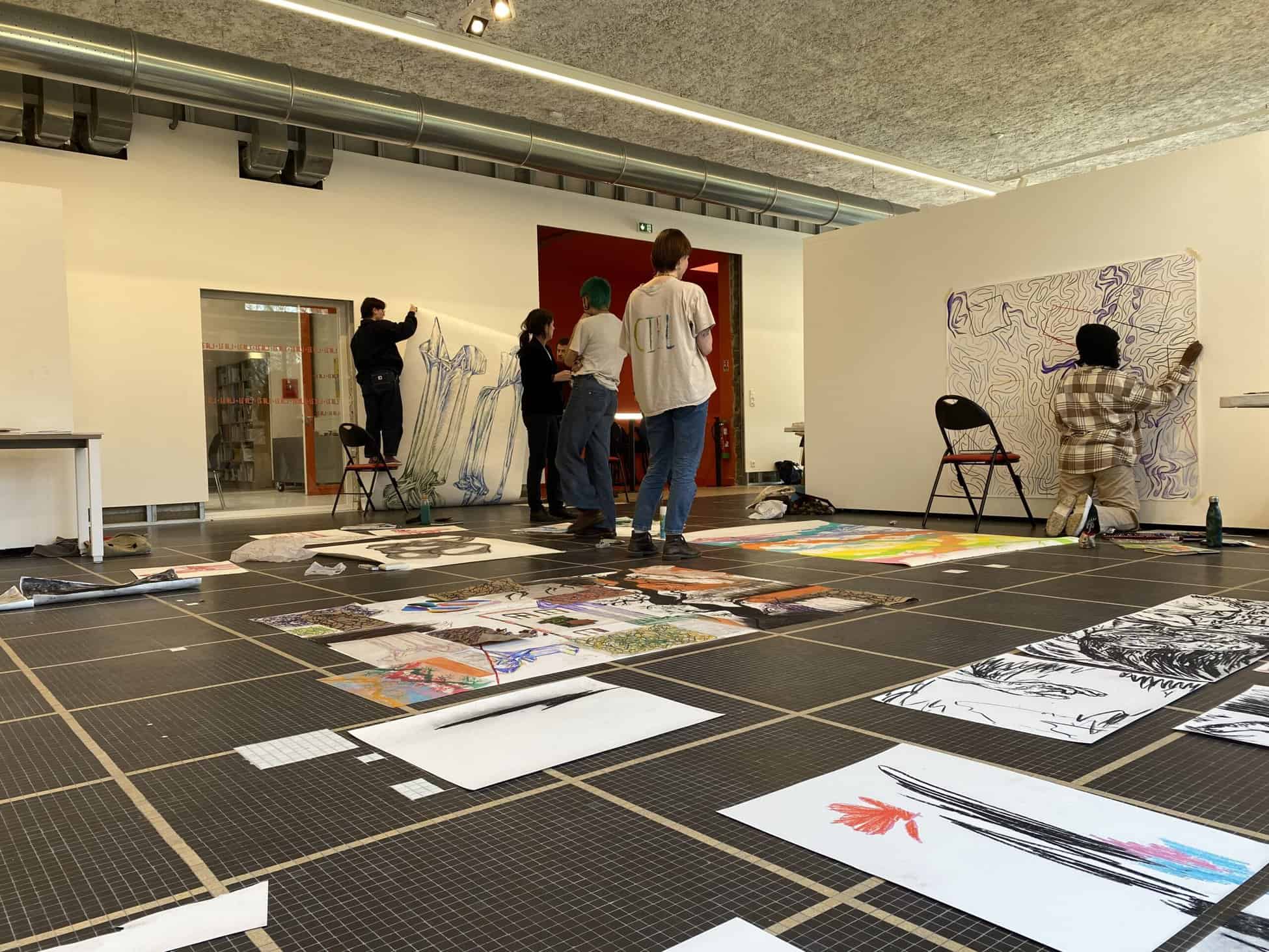 Workshop Face to Face réalisé au RU en 2022, en partenariat avec l’École supérieure d’art de design d’Angers et l’artiste Vanessa Fanuele